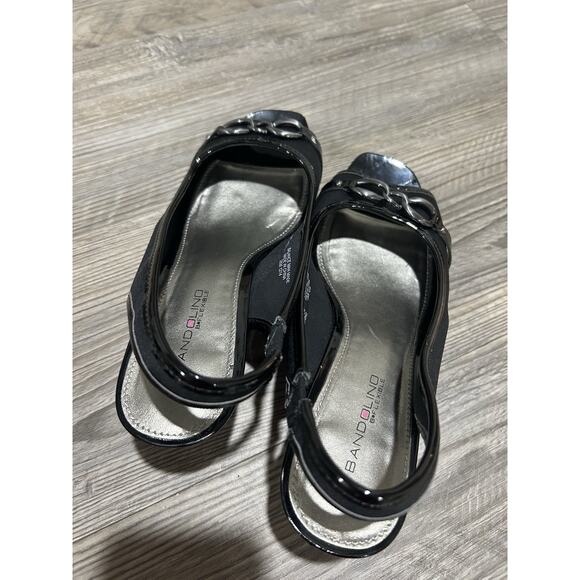 Womens Bandolino Black Open Toe Block Heel Sling back Size 9 Shoes - Picture 5 of 7